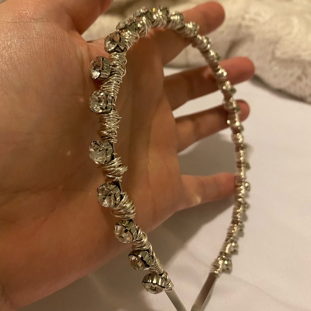 Rhinestone headband handmade
